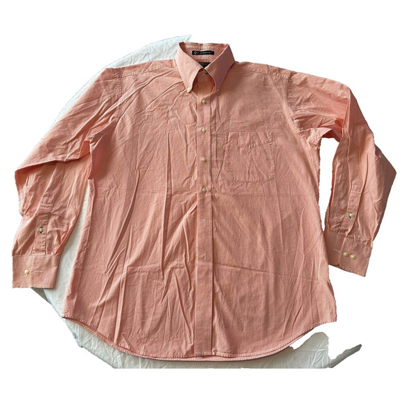 Tommy Hilfiger TLC Lifetime Collar, Button Up Shirt, Small Check, Red/Peach - Picture 1 of 13